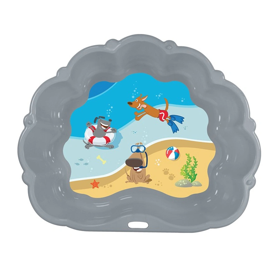 IGSM Plastic Dog Paddling Pool Grey with rigid hard-plastic construction.